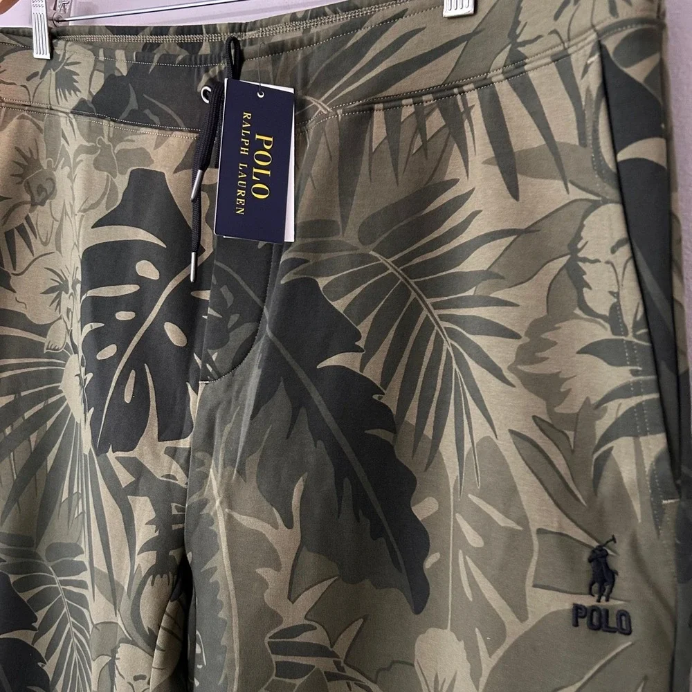 Polo Ralph Lauren‎ Sweatpants Jogger Mens 1XB Green Camo Tropical MSRP $198 NWT